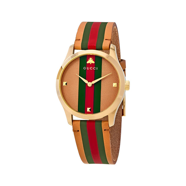 Gucci G-Timeless Gold Stainless Steel Quartz Watch for Women-YA1264077