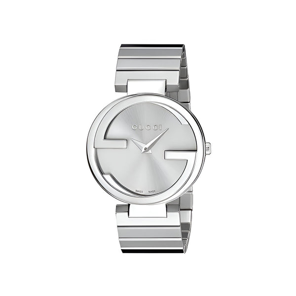Gucci G Interlocking Silver Dial Silver Steel Strap Watch For Women - YA133308