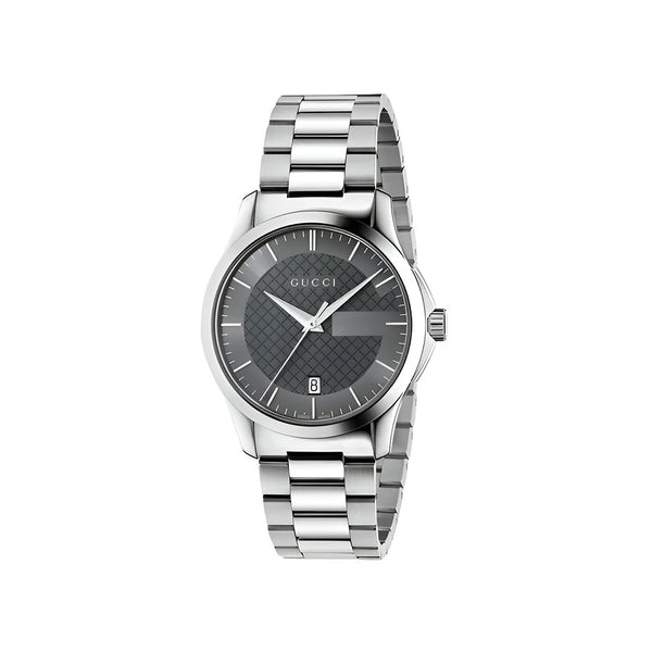 Gucci G Timeless Grey Dial Silver Steel Strap Watch For Women - YA126522