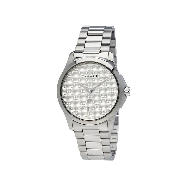 Gucci G Timeless Quartz Silver Dial Silver Steel Strap Watch For Women - YA126459