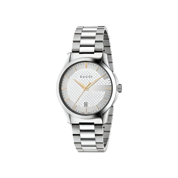 Gucci G Timeless Silver Dial Silver Steel Strap Unisex Watch - YA126442