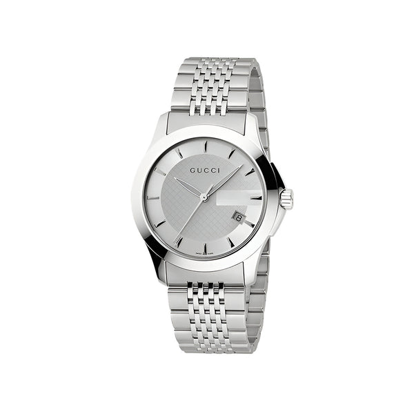 Gucci G Timeless Silver Dial Silver Steel Strap Watch For Men - YA126401