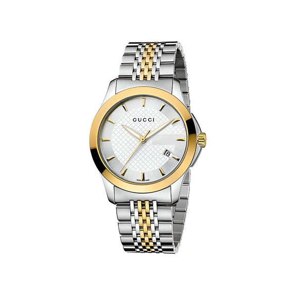 Gucci G Timeless Silver Dial Two Tone Steel Strap Watch For Women - YA126511