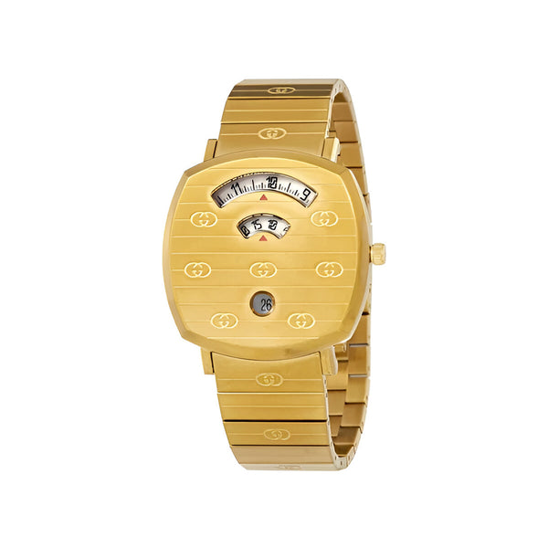 Gucci Grip Quartz Yellow Gold Dial Gold Steel Strap Unisex Watch - YA157409