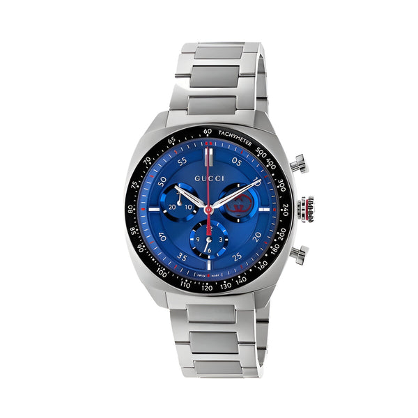 Gucci Interlocking Silver Stainless Steel Blue Dial Chronograph Quartz Watch for Gents - YA142317