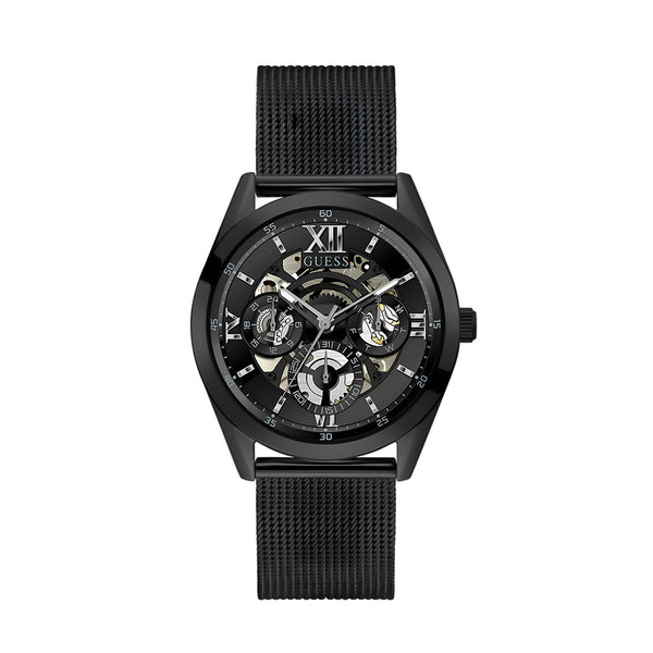 Guess Analog Multifunction Black Dial Black Mesh Bracelet Watch for Men - GW0368G3
