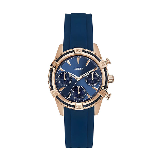 Guess Analog Quartz Blue Dial Blue Rubber Strap Watch For Women - W0562L3