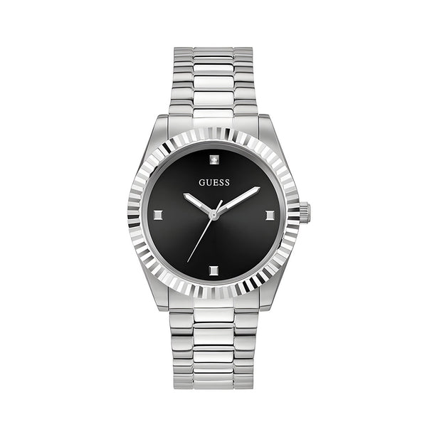 Guess Connoisseur Analog Black Dial Silver Steel Strap Watch For Men - GW0542G1