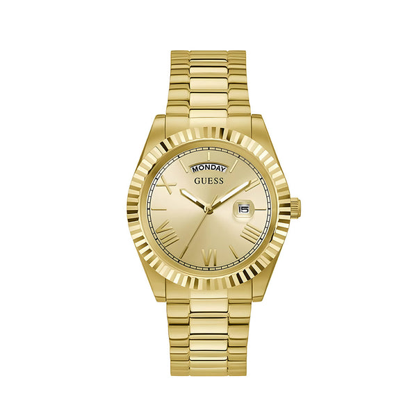 Guess Connoisseur Gold Dial Gold Steel Strap Watch for Men - GW0265G2