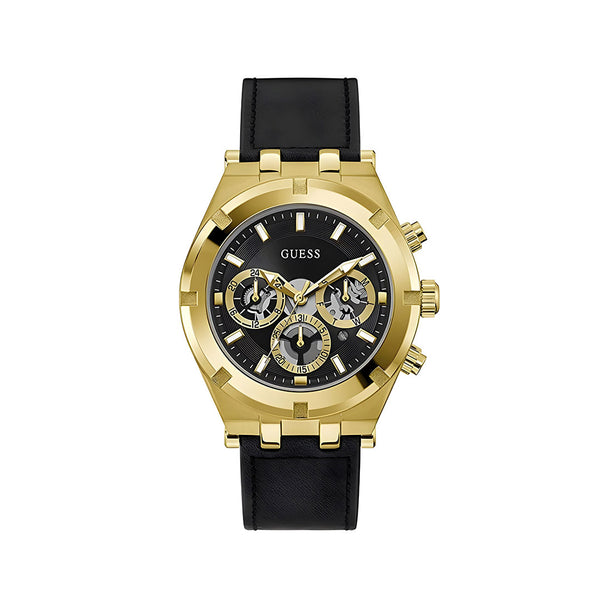 Guess Continental Black Dial Black Rubber Strap Watch for Men - GW0262G2