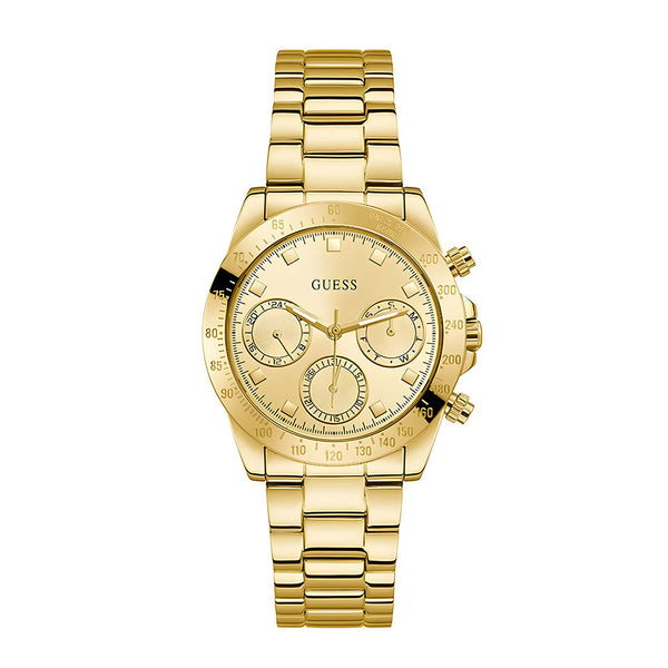 Guess Eclipse Gold Dial Gold Steel Strap Watch for Women - GW0314L2