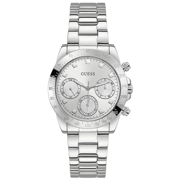 Guess Eclipse Multi Function Silver Dial Silver Steel Strap Watch for Women - GW0314L1