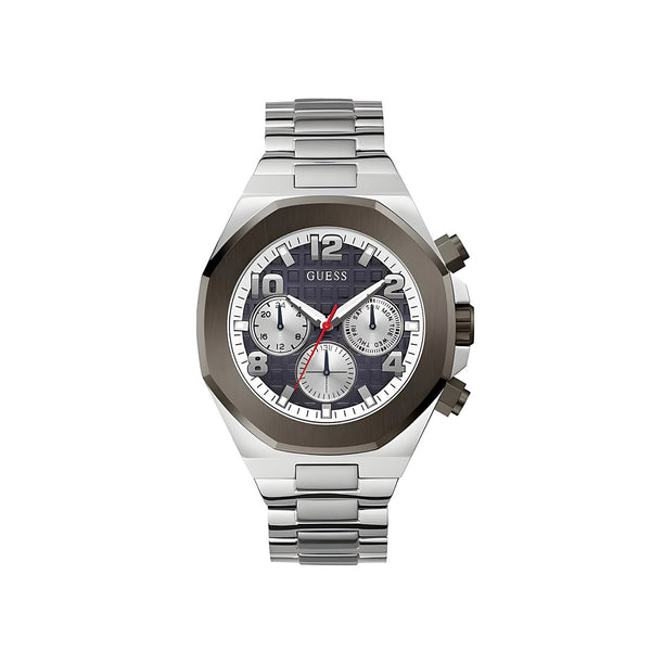 Guess Empire Quartz Black Dial Silver Steel Strap Watch For Men - GW0489G1