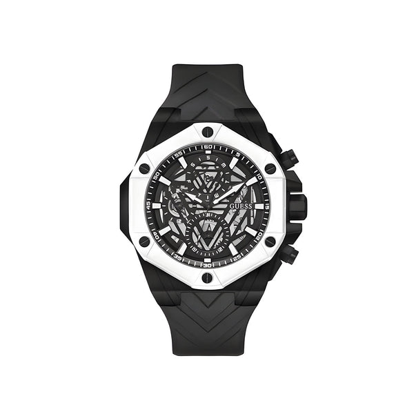 Guess Formula Chronograph Black Dial Black Silicone Strap Watch For Men - GW0579G1