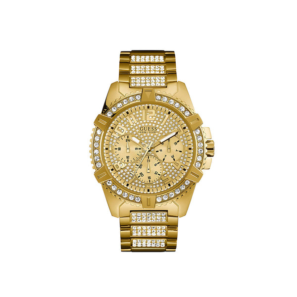 Guess Frontier Gold tone crystal-embellished Watch for Mens-W0799G2