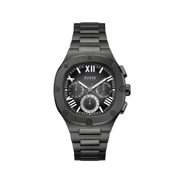 Guess Headliner Multifunction Black Dial Black Steel Strap Watch For Men - GW0572G3