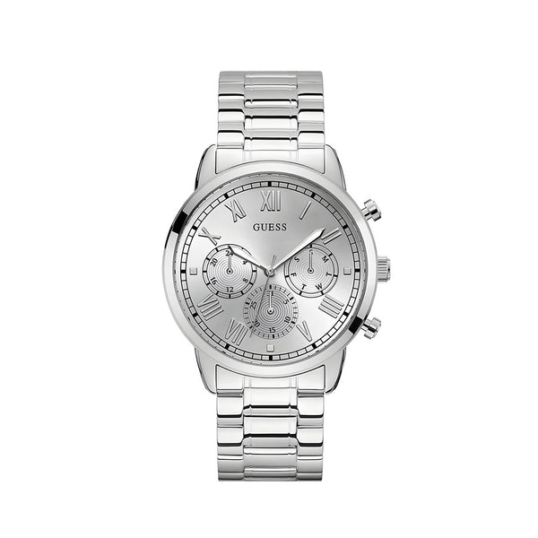 Guess Hendrix Silver Dial Silver Steel Strap Watch for Men - GW0066G1
