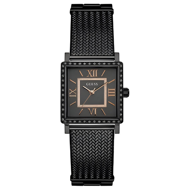Guess Highline Black Dial Black Mesh Bracelet Watch for Women - W0826L4