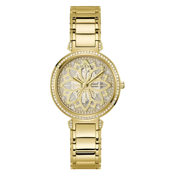Guess Lily Quartz Gold Dial Gold Steel Strap Watch For Women - GW0528L2