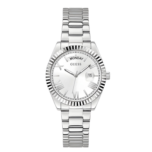 Guess Luna Silver Dial Silver Steel Strap Watch for Women - GW0308L1