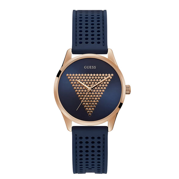 Guess Mini Imprint Blue Silicone Strap Blue Dial Quartz Watch for Women - W1227L3