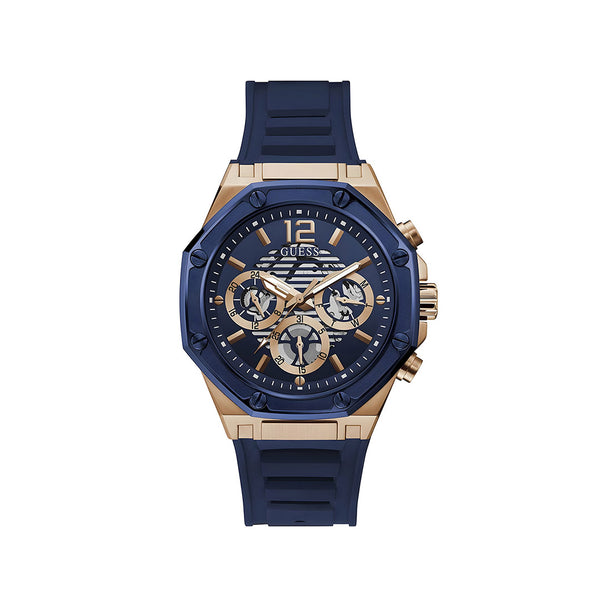 Guess Momentum Chronograph Blue Dial Blue Rubber Strap Watch for Men - GW0263G2