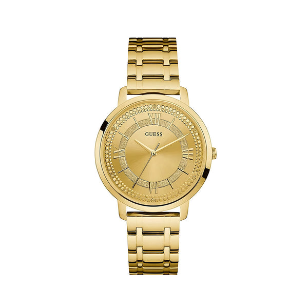 Guess Montauk Gold Dial Gold Steel Strap Watch for Women - W0933L2
