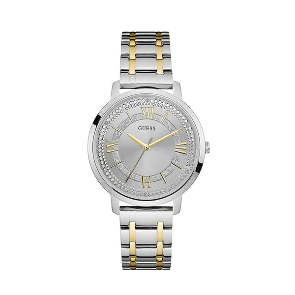 Guess Montauk Silver Dial Two Tone Steel Strap Watch for Women - W0933L5