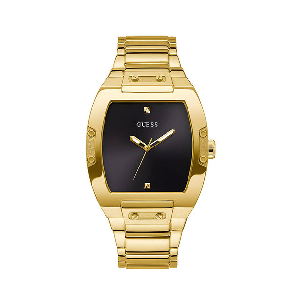 Guess Phoenix Black Dial Gold Steel Strap Watch for Men - GW0387G2