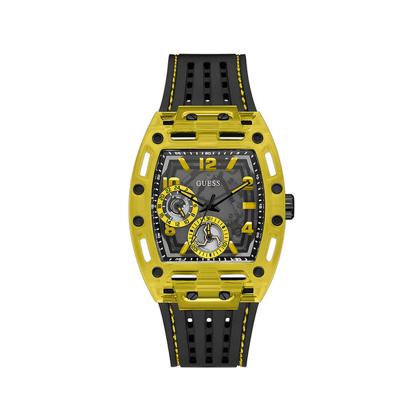 Guess Phoenix Chronograph Black Dial Black Rubber Strap Watch for Men - GW0499G2