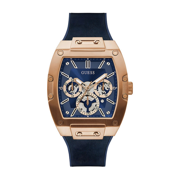 Guess Phoenix Multifunction Blue Dial Blue Rubber Strap Watch for Men - GW0202G4