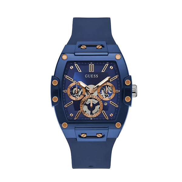 Guess Phoenix Multifunction Blue Dial Blue Rubber Strap Watch for Men - GW0203G7