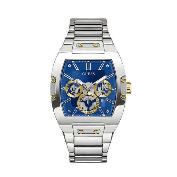 Guess Phoenix Multifunction Blue Dial Silver Steel Strap Watch For Men - GW0456G5
