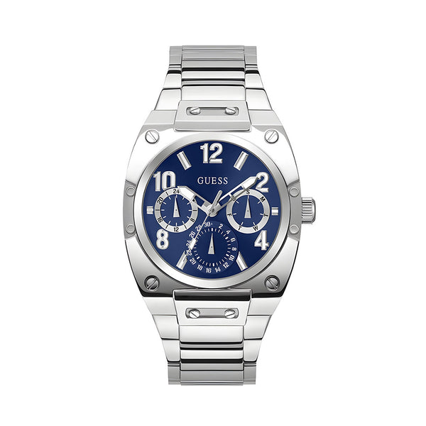 Guess Prodigy Chronograph Blue Dial Silver Steel Strap Watch For Men - GW0624G1