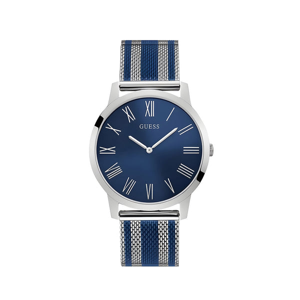 Guess Richmond Two-tone Mesh Bracelet Blue Dial Quartz Watch for Mens - W1179G1