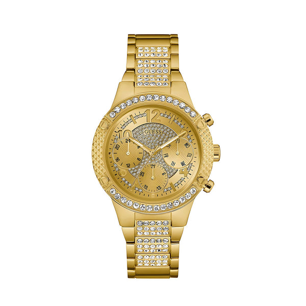 Guess Rockstar Gold Stainless Steel Gold Dial Chronograph Quartz Watch for Women - W0850L2