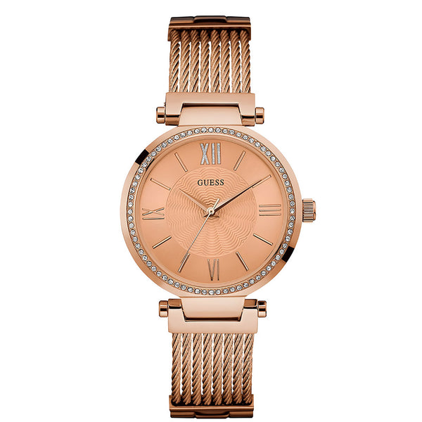 Guess Soho Rose Gold Dial Stainless Steel Watch For Women - W0638L4