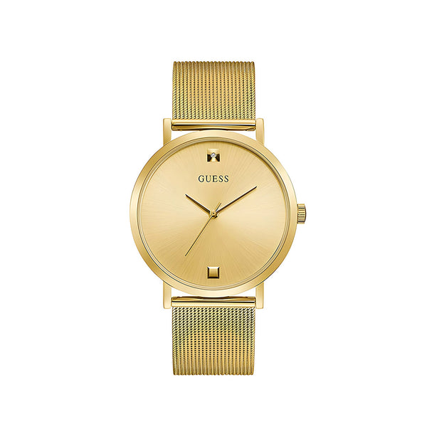 Guess Supernova Gold Mesh Bracelet Gold Dial Quartz Watch for Gents - GW0248G2