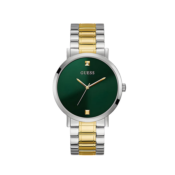 Guess Supernova Two-tone Stainless Steel Green Dial Quartz Watch for Mens - GW0010G2