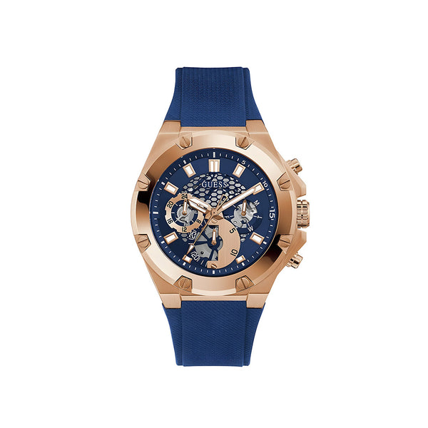 Guess Third Gear Analog Blue Dial Blue Rubber Strap Watch for Men - GW0334G3