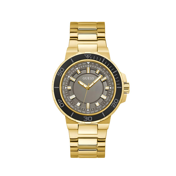 Guess Track Grey Dial Gold Steel Strap Watch for Men - GW0426G2