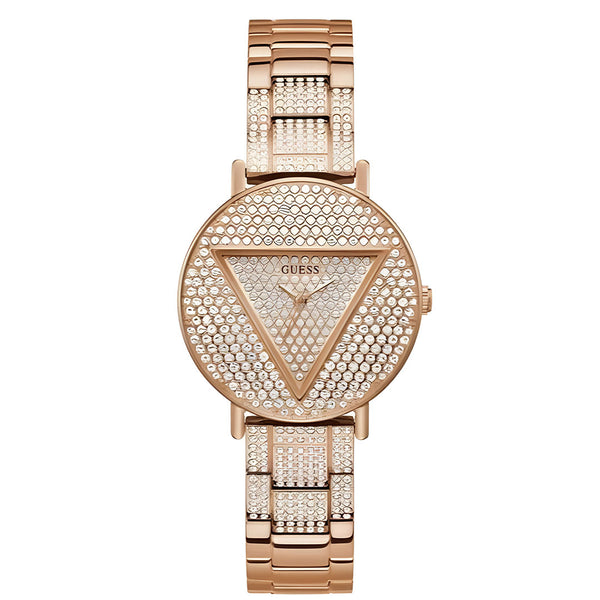 Guess Trend Diamonds Rose Gold Dial Rose Gold Steel Strap Watch for Women - GW0512L3