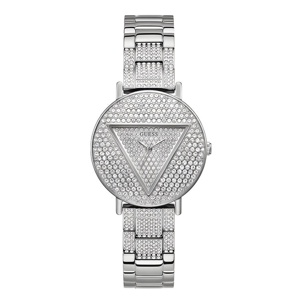 Guess Trend Diamonds Silver Dial Silver Steel Strap Watch for Women - GW0512L1
