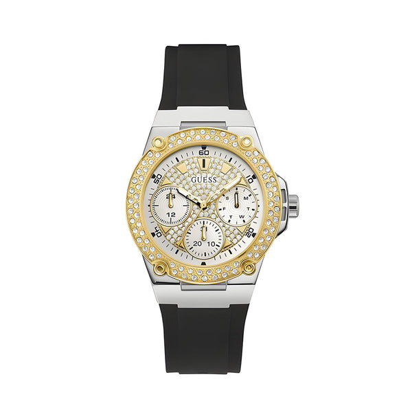 Guess Zena Black Silicone Strap Multi Color Dial Quartz Watch for Ladies - W1291L1