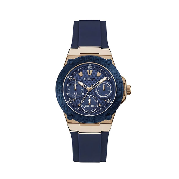 Guess Zena Blue Dial Blue Silicone Strap Watch For Women - W1094L2