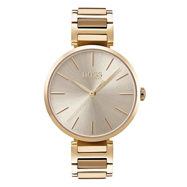 Hugo Boss Allusion Gold Stainless Steel Gold Dial Quartz Watch for Women - 1502415