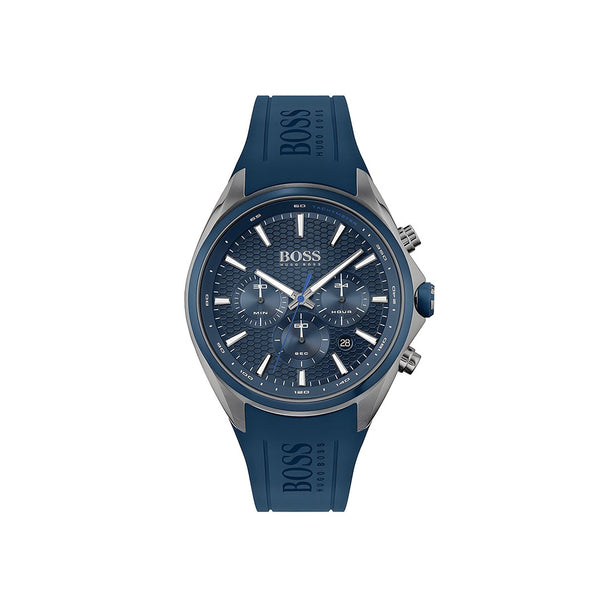 Hugo Boss Distinct Blue Dial Blue Rubber Strap Watch for Men - 1513856