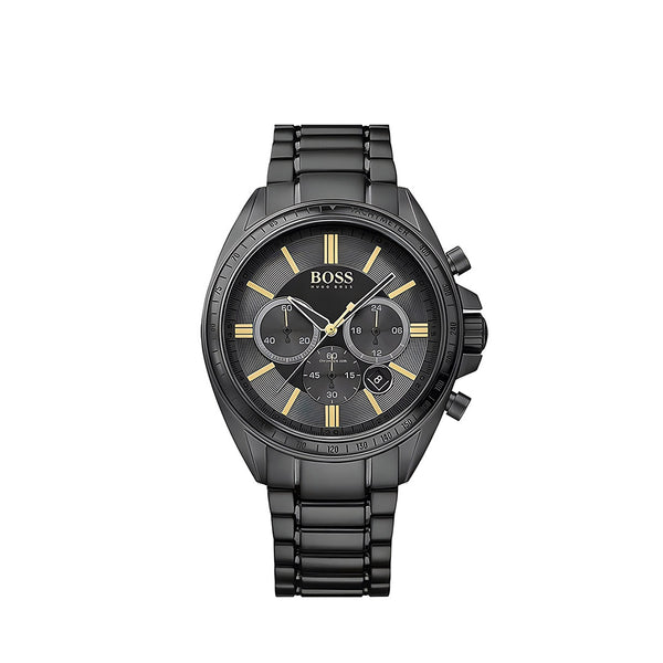 Hugo Boss Driver Black Dial Black Steel Strap Watch for Men - 1513277