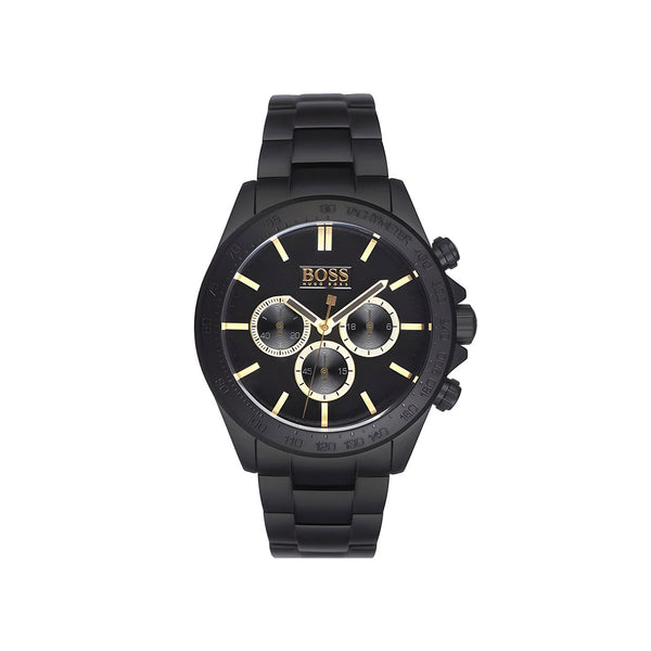 Hugo Boss Ikon Black Dial Black Steel Strap Watch for Men - 1513278