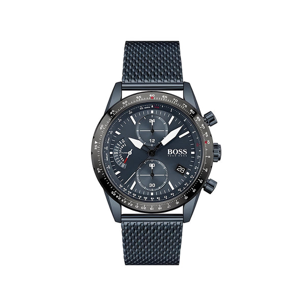Hugo Boss Pilot Edition Blue Dial Blue Mesh Bracelet Watch for Men - 1513887